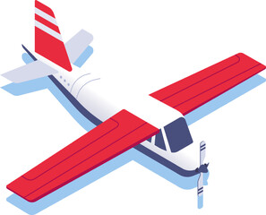 Single engine aircraft flying for air travel and aviation