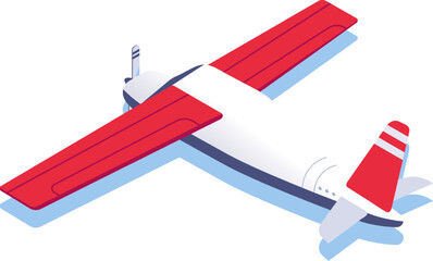 Small propeller airplane flying delivering air travel concept © Tartila