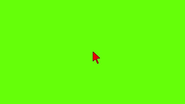 Animated Hand Cursor Click - Mouse Pointer Finger Press Button Call to Action Green Screen Overlay