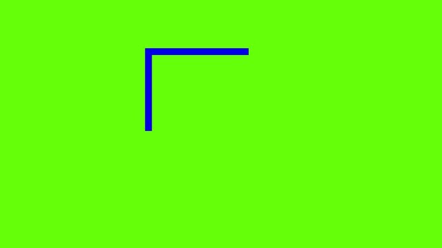 Animated minimalist rectangle frame drawing on green screen, simple geometric square border motion for chroma key video overlays and text boxes.