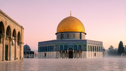 Obraz premium Dome of the Rock in Jerusalem at Dawn