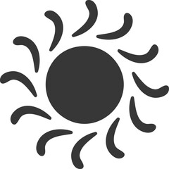 Fototapeta premium Sun icon with radiating solar rays illustrating energy