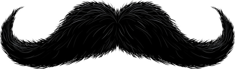 Obraz premium Black curly mustache representing vintage style and masculinity