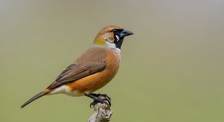CloseUp Portrait of a Striking Male RedBacked Shrike Perched on a Twig Against Soft Green Background