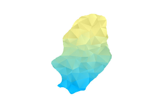 Niue Map - Polygon Style Vector Illustration in Blue and Yellow Gradient, Low Poly Geometric Design, Isolated on White Background for Infographics and Projects.