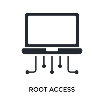 Root Access Icon Glyph Style. Vector Illustration For Graphic Design