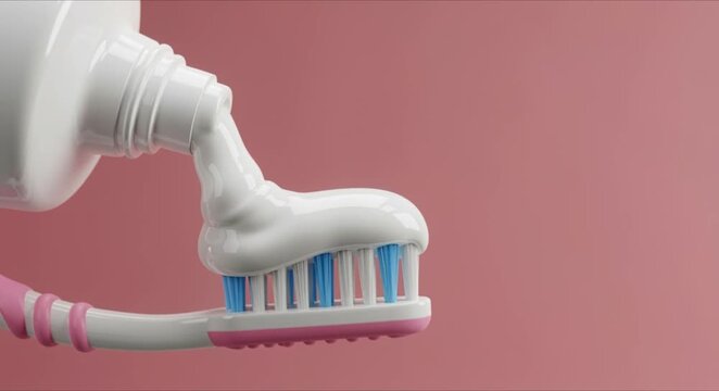 close up toothpaste extruding on toothbrush perfect for world oral health day