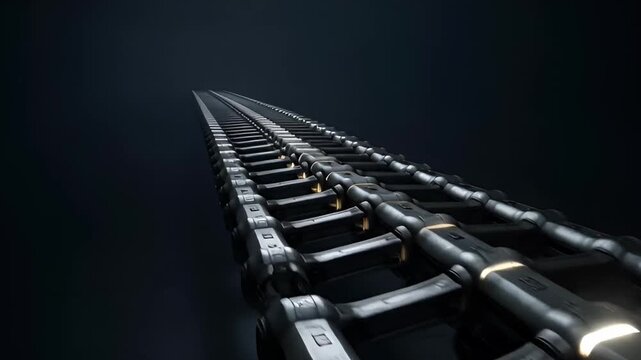 Abstract image of a rollercoaster track against a dark background