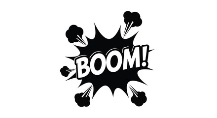 Comic book explosion graphic with bold text a striking silhouette © MDHANZALA