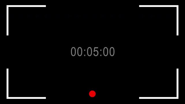 Clean camera display with running timecode and subtle rec icon. Seamless loop overlay. Suitable for cinematic and documentary style edits.