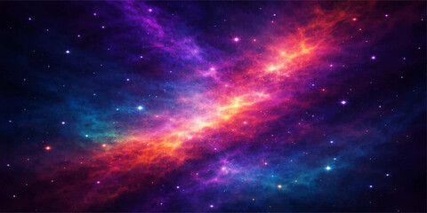 Deep outer space galaxy background featuring a bright blue nebula and glowing starry constellations across a dark abstract cosmos universe © hossain