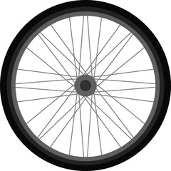 Naklejka premium Detailed Spoked Wheel Vector for E-Bike or Motorcycle