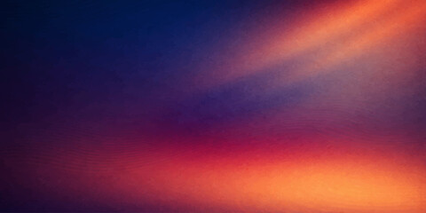 Abstract colorful background with rays of light blending a purple sunset sky and orange clouds into a dark blue gradient texture for a celestial space wallpaper design © hossain