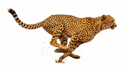 Cheetah running fast with dynamic motion and vibrant spotted fur