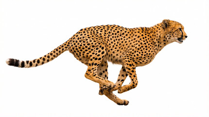 Cheetah running swiftly in motion with spotted fur