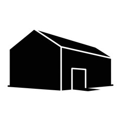 A simple black barn with a white outline © islamamar