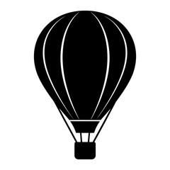 Obraz premium A black hot air balloon silhouette on a white background