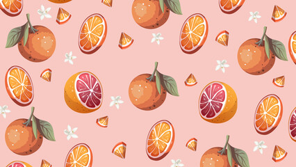 Tropikalny wzór, deseń - projekt grafika wektorowa, owoce © polanski.portfolio