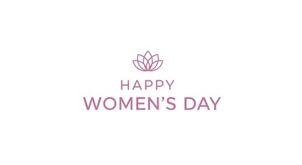 Happy women's day celebration with pink lotus flower emblem