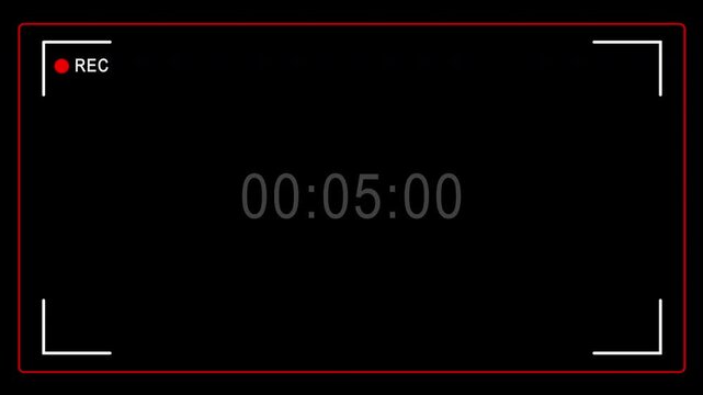 Minimal camera screen with active timecode and rec indicator. Seamless loop overlay. Perfect for realistic recording simulation in edits.