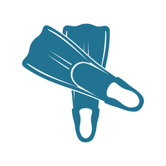 Diving Flippers Vector Silhouette Icon for Swimming and Snorkeling Equipment Design © artificial_azad!