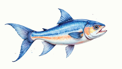 Obraz premium A blue and orange fish swimming.