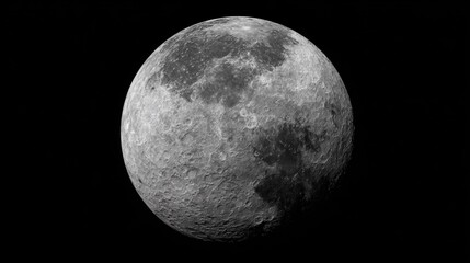 Naklejka premium Detailed view of the Moon surface against black sky