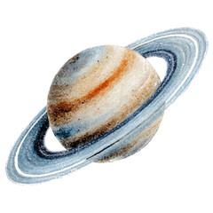 Planetary Ring, watercolor illustration vector, isolated on a white background. © F-ART