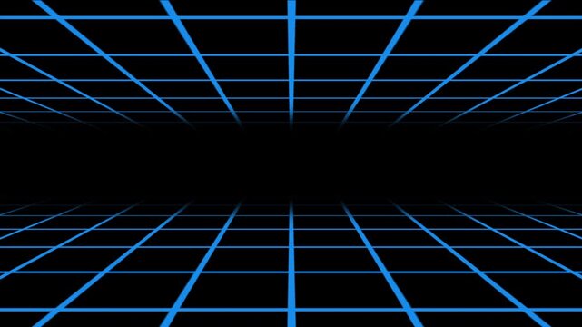 Dynamic abstract background with flowing neon grid lines in cyberpunk cyan, magenta, and purple gradients. Seamless looping animation perfect for tech intros, gaming UI, data visualization, and futuri