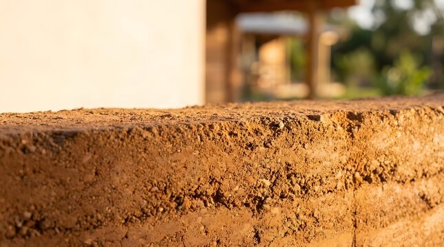 Textured Earthen Wall Surface Close-up