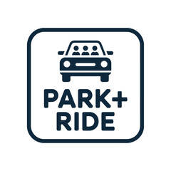 Park and ride transportation service sign with car icon