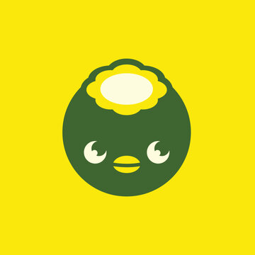a round and cute kappa face with a smile logo
