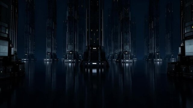 Abstract vertical lines forming a dark background with atmospheric lighting