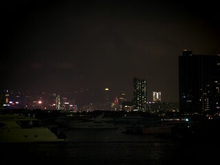 Fototapeta premium Dramatic cityscape of Kwun Tong reveals Hong Kong's financial heart