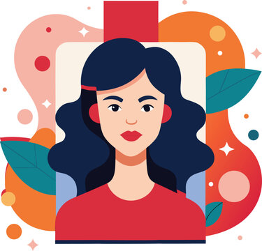 modern poster layout with an abstract female