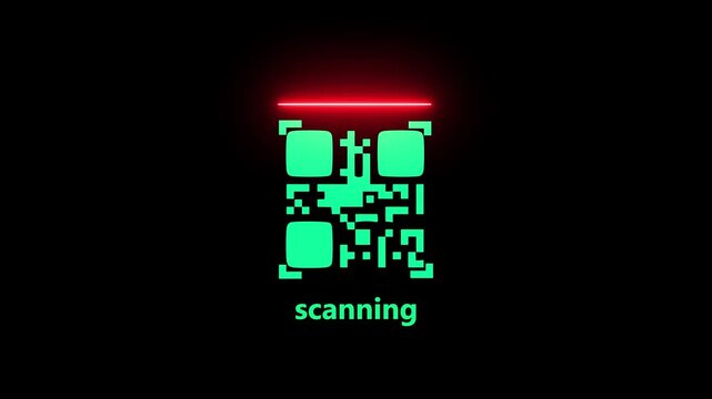 Digital qr code scanning motion graphic