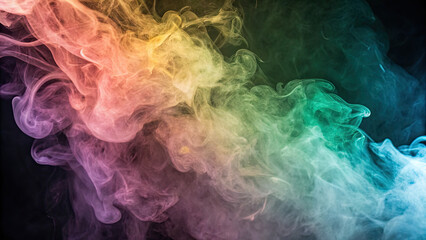 Obraz premium Colorful visual effect abstract rainbow gas smoke waves concept. Colorful smoke swirls creating a vibrant and artistic effect.