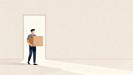 Obraz premium International Day of Families man carrying moving box