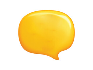 3d yellow thinking bubble shape chat bubble icon stock vector illustration on isolated background