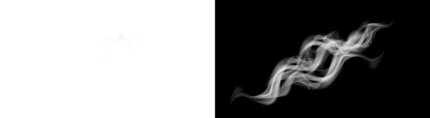 PNG image of Wispy white ethereal smoke plume elegantly twisting in a dynamic wave motion on transparent background © rehena