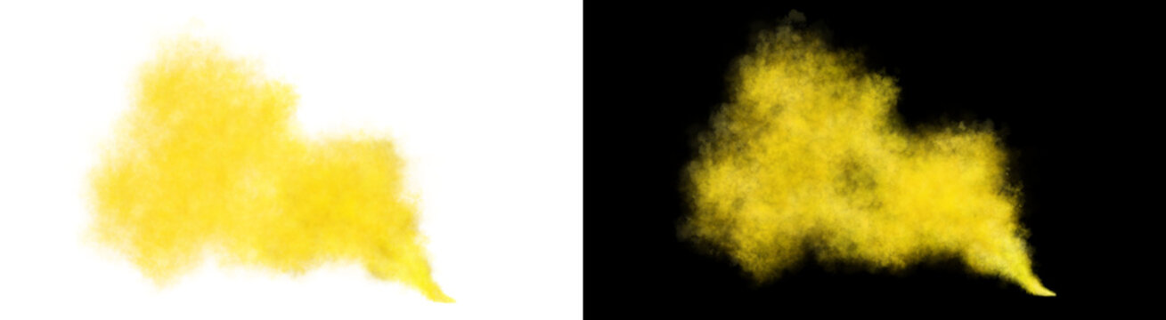 PNG image of&nbsp;Bright yellow luminous smoke puff graphic element designed for visual special effects on transparent background