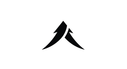 Fototapeta premium Arrows double pointed black icon with sharp tips and sleek design featuring arrow, graphic, symbol with logo and direction elements for navigation, pointer projects, clean composition on simple
