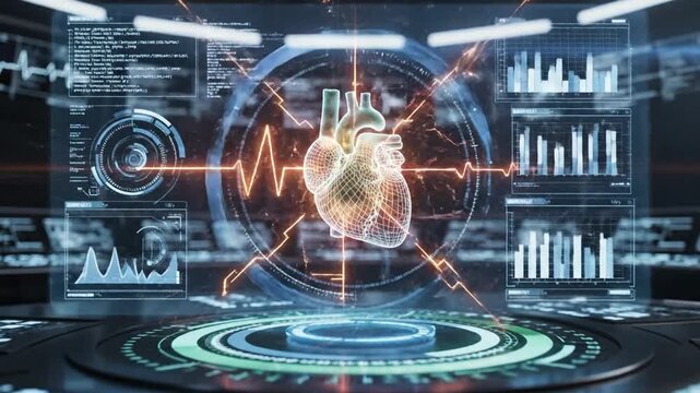 Futuristic Heart Scan - Advanced Medical Technology Visualization.