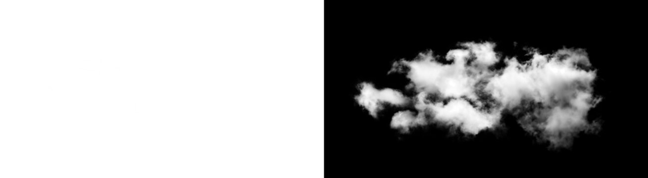 PNG image of Detailed fluffy white cumulus cloud element showcasing wispy texture for graphic design overlays on transparent background