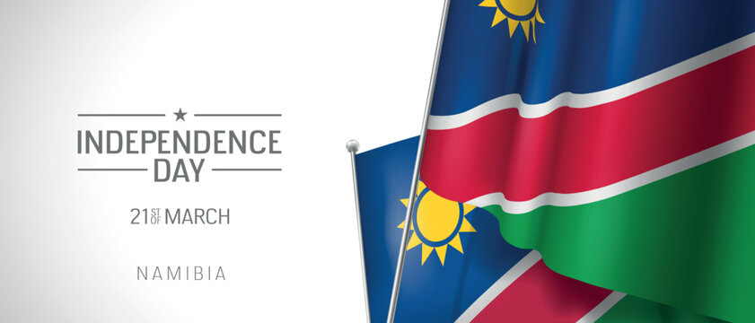 Namibia happy independence day greeting card, banner vector illustration