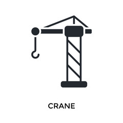 Crane Icon Glyph Style. Vector Illustration For Graphic Design © San D