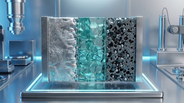 Solid State Battery Internal Layer Structure and Electrolyte Macro Visualization