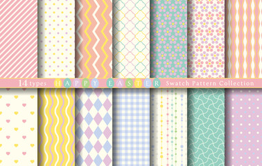 イースターのスウォッチパターンコレクション（シームレスパターン14種類）