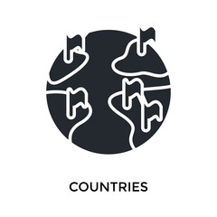 Obraz premium Countries Icon Glyph Style. Vector Illustration For Graphic Design