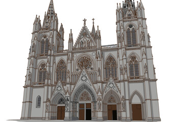 Obraz premium Large Gothic Architectural Building Structure.